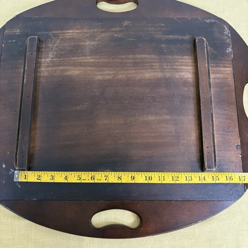 Vintage Mahogany Butlers Tray Folding Handles With Brass Hinges 70s - Tray Only